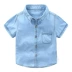 Áo sơ mi tay ngắn mùa hè cho bé mùa hè 2019 mùa hè mới áo sơ mi denim tay ngắn Áo sơ mi cotton 9702 - Áo sơ mi áo sơ mi bé trai 10 tuổi Áo sơ mi
