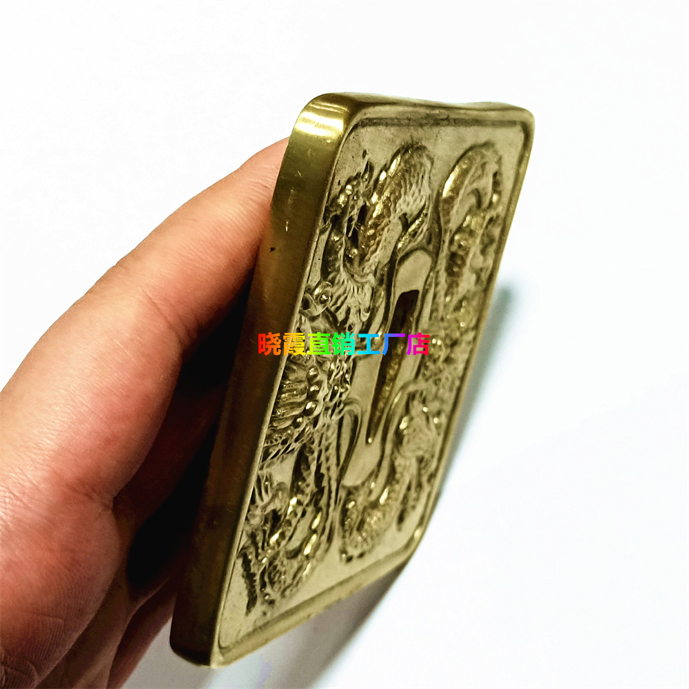 △峰△AL344 銅金銀鍍 龍紋 刀鍔 武具 刀装具 約131g