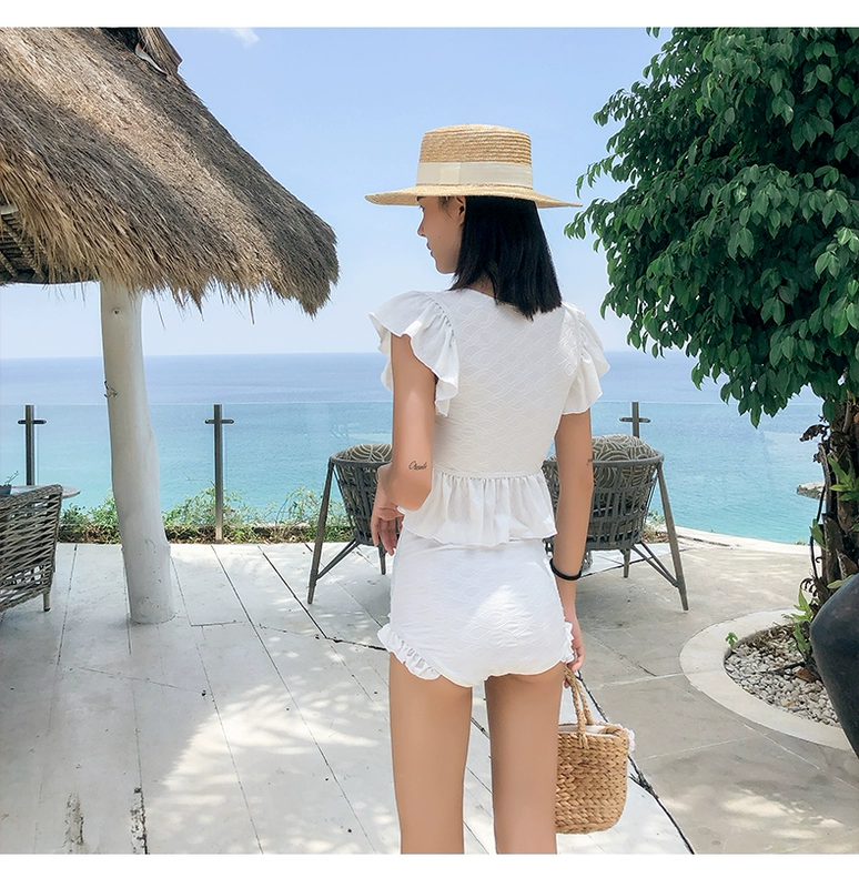 19 làn gió mới của Hàn Quốc sexy mỏng bảo thủ che bụng cổ tích Fan Ping góc chia mùa xuân nóng áo tắm phụ nữ - Bộ đồ bơi hai mảnh