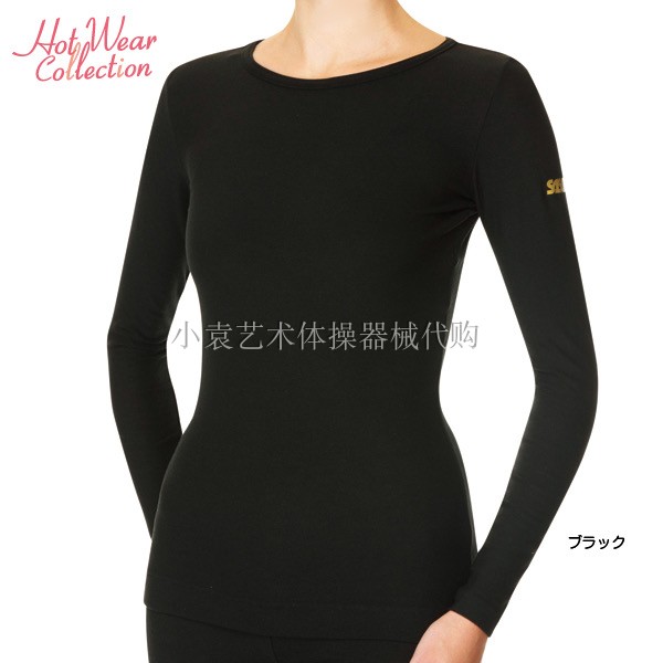 (Xiaoyuan Rmiddot G)SASAKI Rhythmic gymnastics training special round neck long sleeve (black) plus velvet