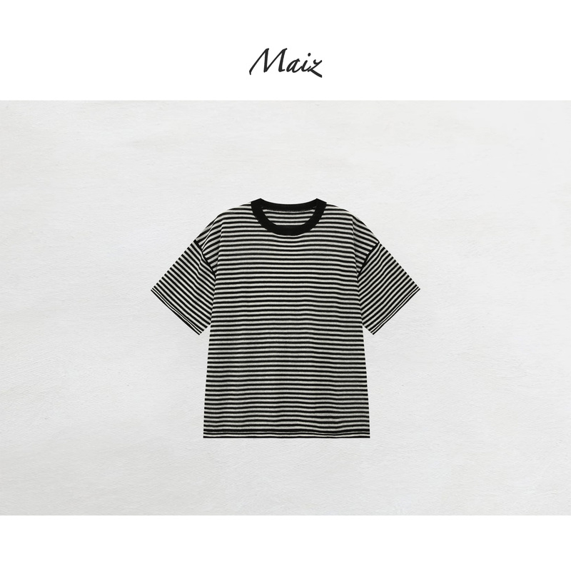 Zheng Maimei Yunjian Zebra Line Summer New Style Beautiful Casual Commuting Loose Simple Striped Knit Sweater for Women Zheng Maimei Yunjian Zebra Line Summer New Style Beautiful Casual Commuting Loose Simple Striped Knit Sweater for Women