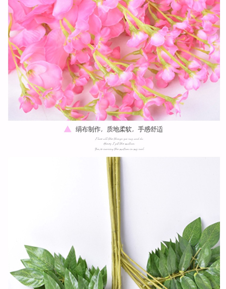Mô phỏng Hoa Wisteria Trang trí nội thất Đám cưới Trần phòng khách Hoa giả Hoa tím nhựa Hoa thùng Vine Vine Chuỗi hoa - Hoa nhân tạo / Cây / Trái cây Ý tưởng từ khóa