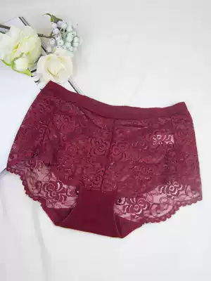 Mojue brand wine red underwear women lace female waist sexy new elastic triangle breathable autumn and winter
