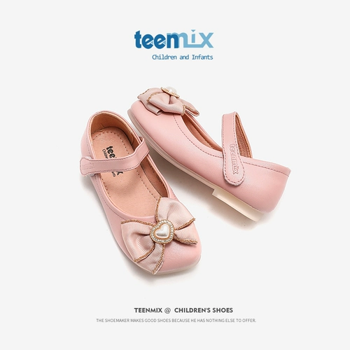 Демисезонная детская обувь для принцессы для кожаной обуви, модель весна/осень 2024 года, тренд сезона, мягкая подошва