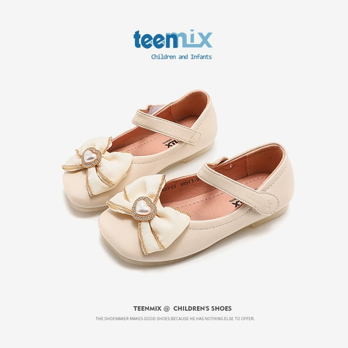 Демисезонная детская обувь для принцессы для кожаной обуви, тренд сезона, мягкая подошва