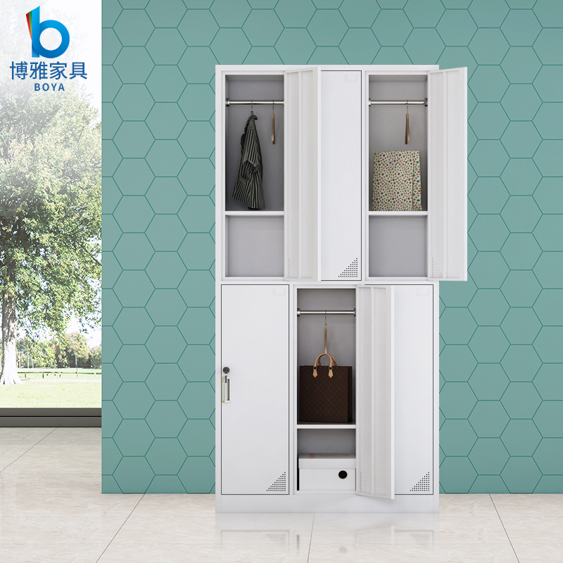 Thickened Six Doors Locker staff Contained Cabinet 6 Doors Dorm Room Swap Wardrobe With Lock Bathroom Gym Gym Tin Shoes Cabinet