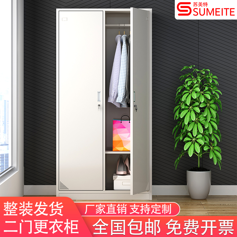 Sumette 2nd door locker Wardrobe Staff Dormitory Changing Cabinet Office Tin Containing Cabinet 2 Doors With Lock Storage Cabinet