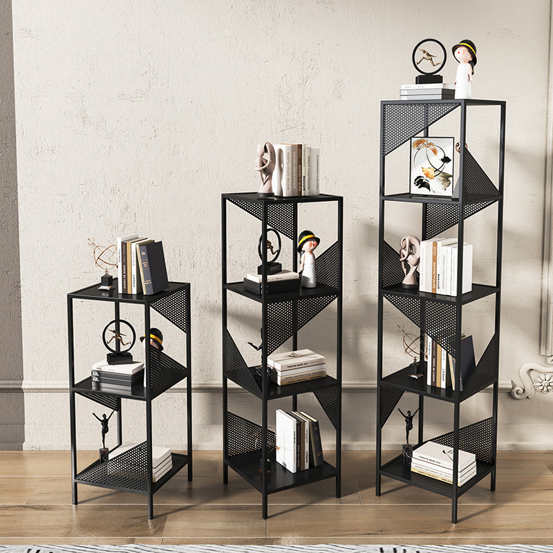 Creative wrought iron display stand flower stand decoration shelf floor multi-layer bookshelf modern decorative shelf living room storage rack