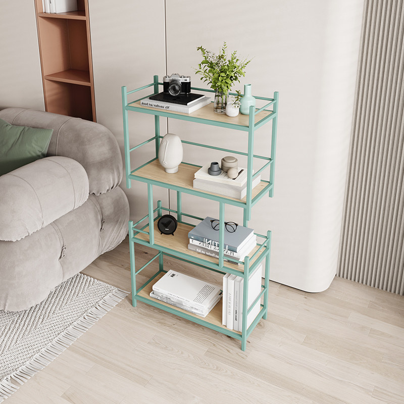 Nordic creative bookshelf wrought iron simple storage rack children's multi-layer floor-to-ceiling small bookcase bedroom home rack