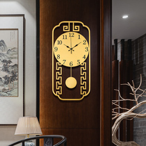 Chinese wall clock living room family fashion luxury free perforated wall clock creative modern Chinese style atmospheric clock