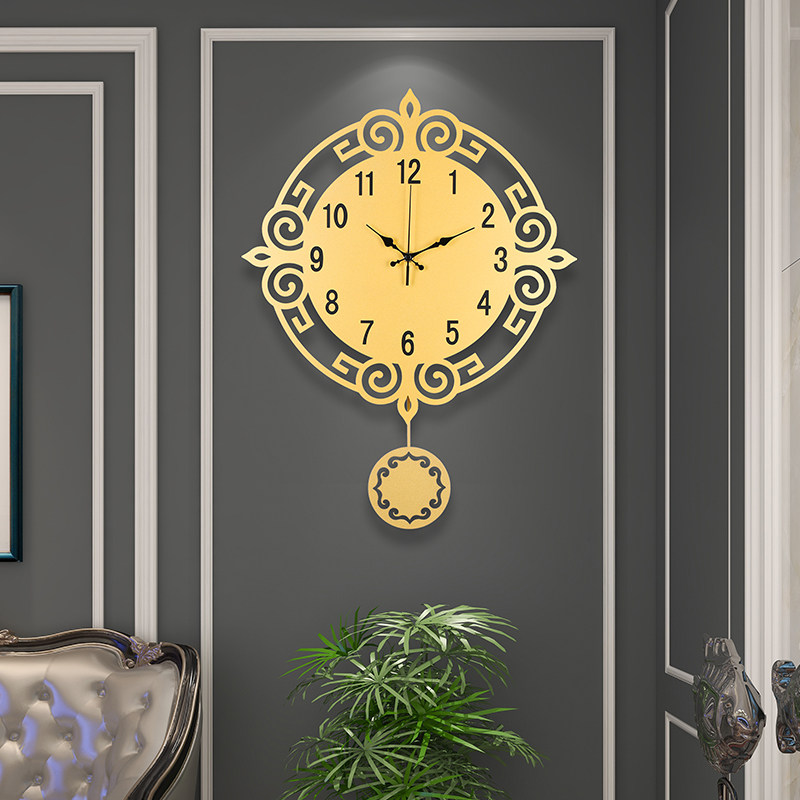Wall clock living room home fashion personality art creative wall hanging watch mute free punching quartz clock simple clock