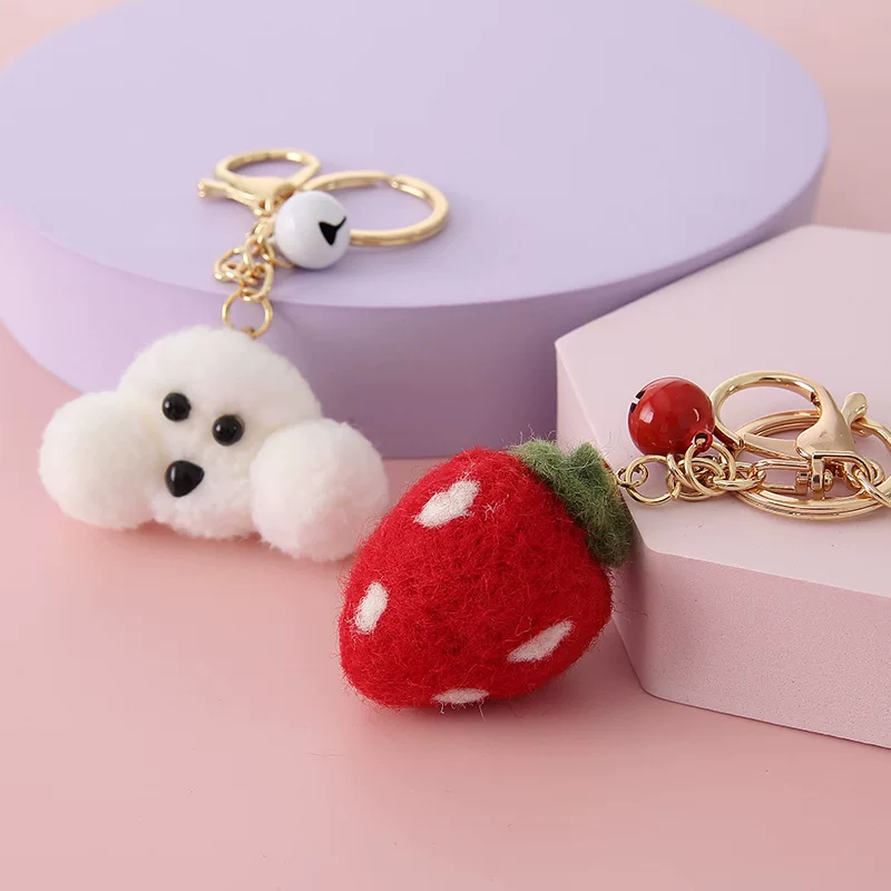 Ключница в виде мультфильма, подвеска, войлок из шерсти, аксессуар для ключей, кролик, креативный подарок