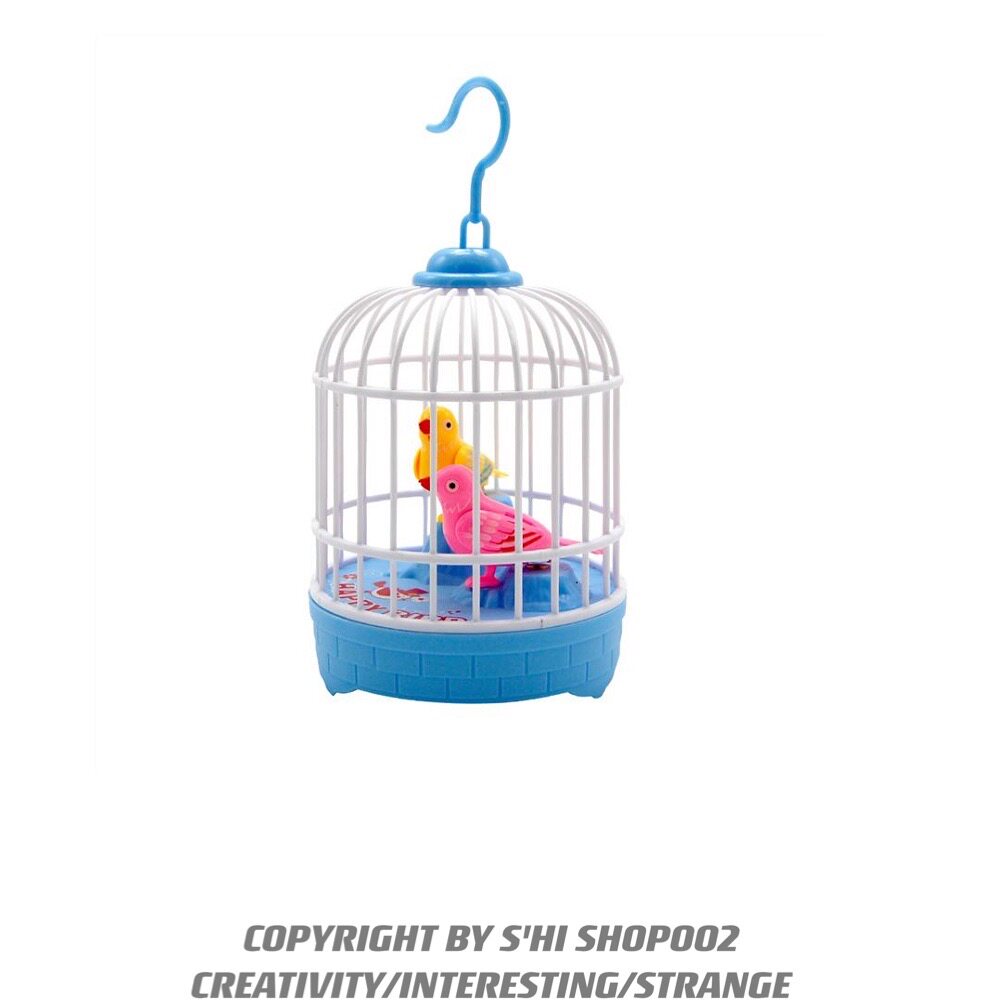 Shi home voice-controlled luminous birdie baby electric pet toy emulation bird cage will move to talk parrot