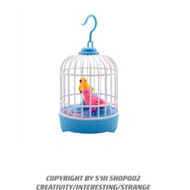 Shijia voice control luminous Bird childrens electric pet toy simulation bird cage will move and talk parrot