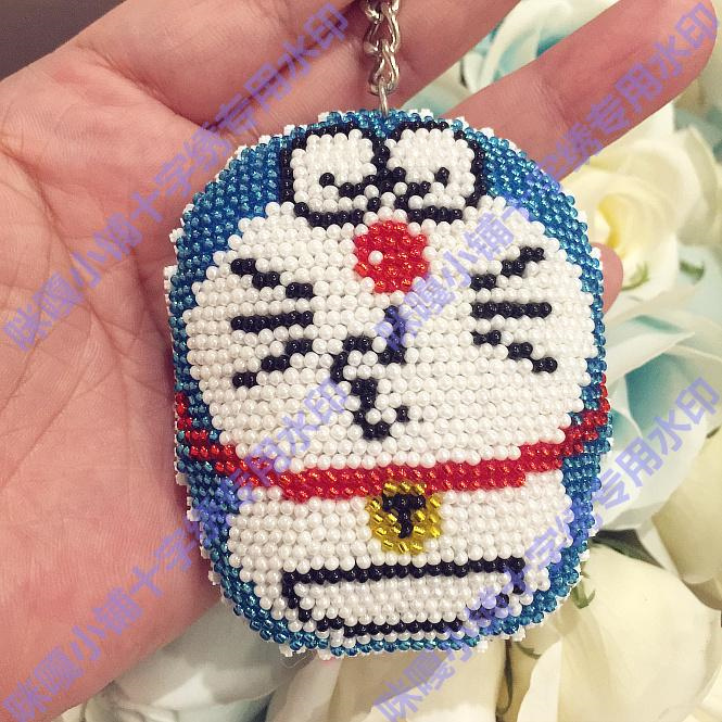 Miga Cross embroidered bead embroidered keyring double-sided embroidered material wrapped in a cat-doxa A dream beak