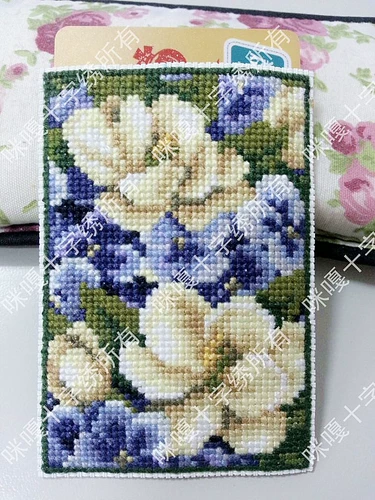 Mica Cross -Stitch Cardbag Back Bank Card Card Bag Bag K229 Magnolia New Product Cardbag Полная вышивка