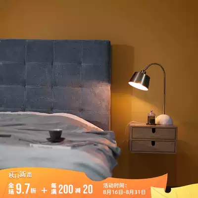 Tomato design produced Nordic cloth bed Modern simple net red light luxury ins cloth bed solid wood double bed master bedroom