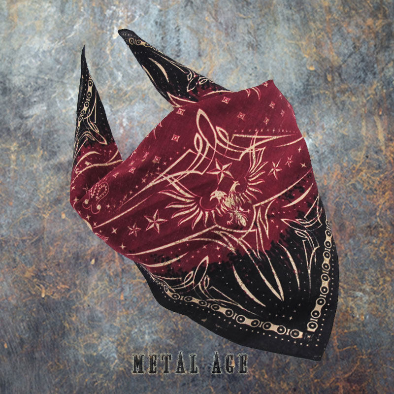 Double-headed eagle turban men and women wrapped head Ami Ka twitter street headband Y2K hipster girl headband motorcycle square scarf