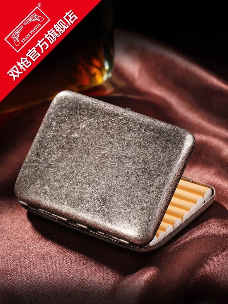 High-grade pure copper antique silver cigarette case retro cigarette case 16 personalized creative cigarette case ultra-thin fashion cigarette clip