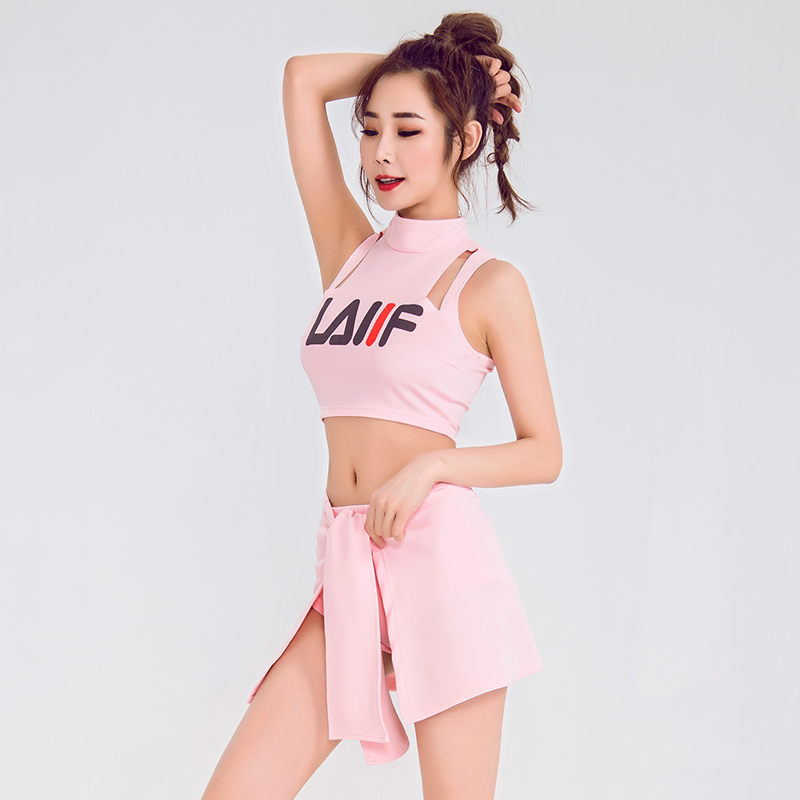 sexy người lớn aerobics quần áo Hàn Quốc phiên bản của chiếc váy jazz hiện đại mở rốn vest nữ hoạt náo viên cổ vũ bộ