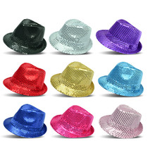 New jazz dance performance sequin hat magician crutch dance performance hat annual stage costume hat