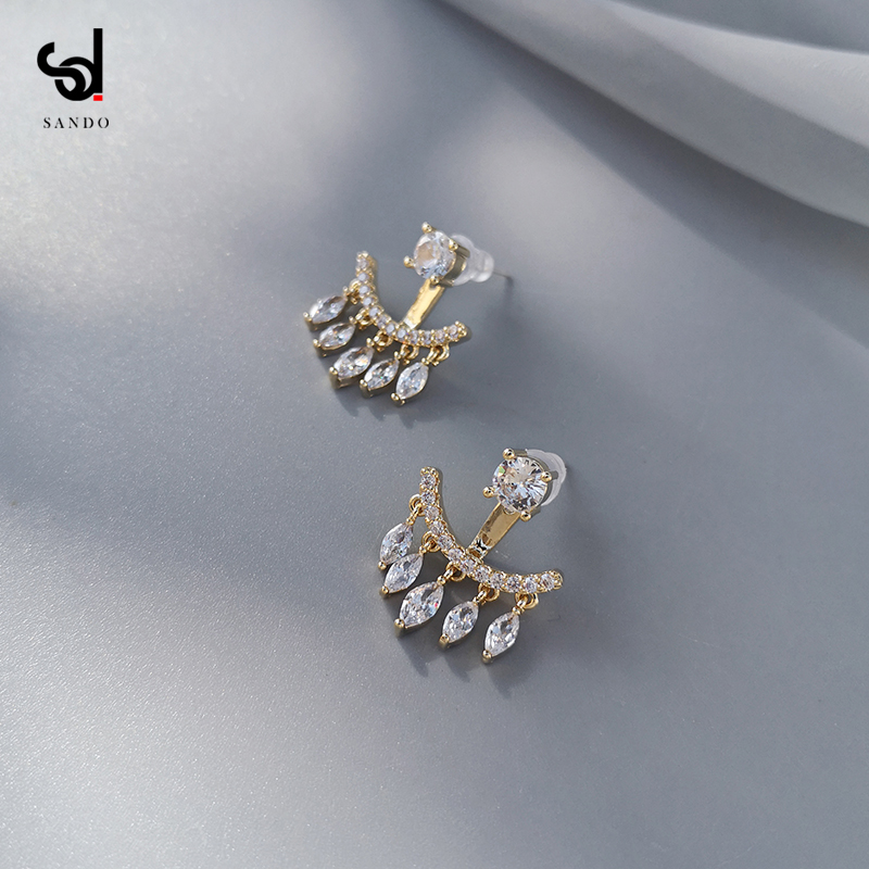 Temperament micro-encrusted diamond earrings 2020 new trendy women's short tassel earrings Korean net red personality ear jewelry