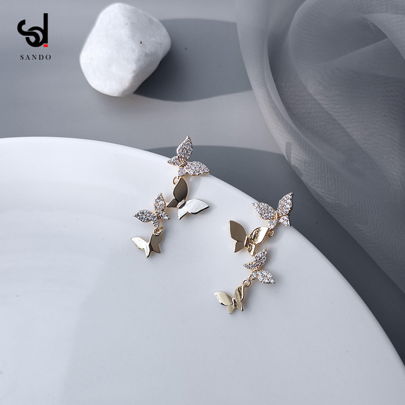 Supersensual sensual butterfly earrings 2020 New wave earrings pure silver Korean temperament net red earshot female summer