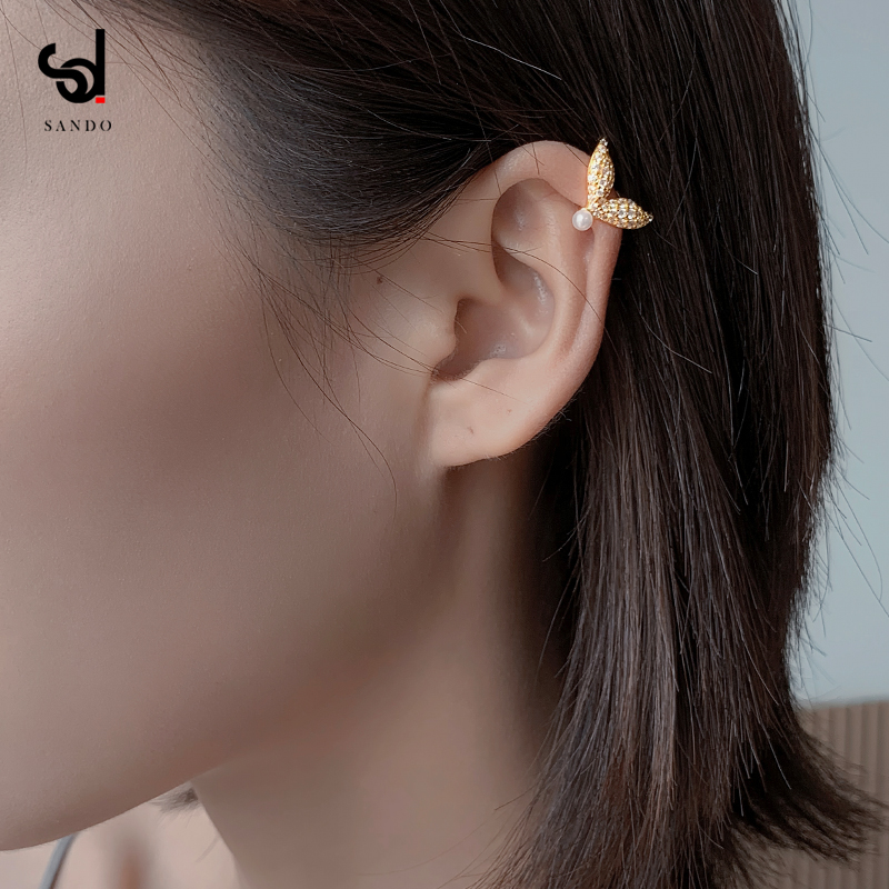 Fishtail Pearl Earbone Clip Woman Without Ear Clip High Level Sensation Brief Ear Bone Nails Lukewarm Wind Super Fairy Earrings Earrings