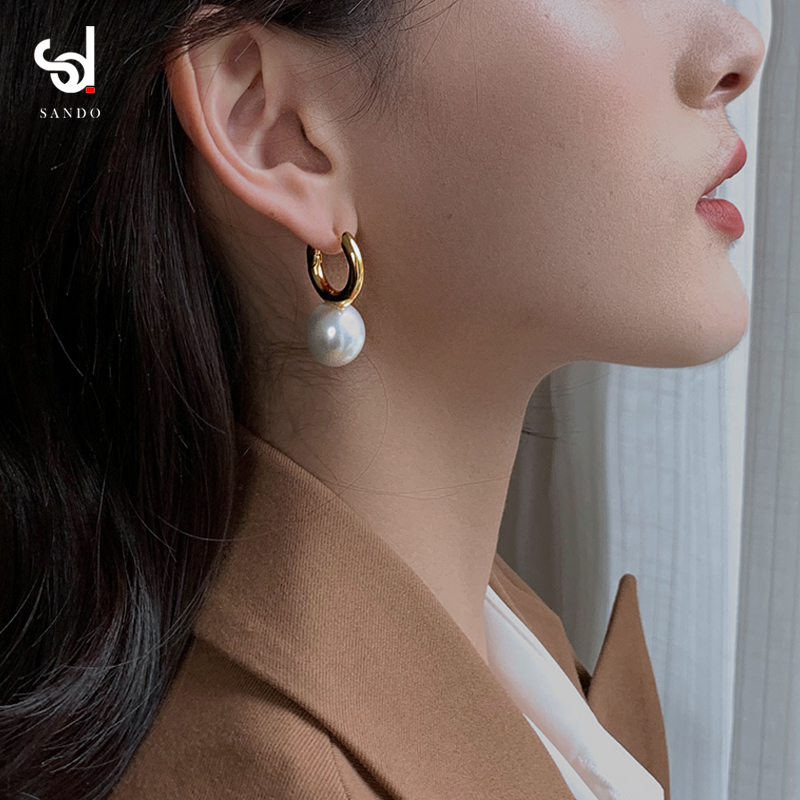 Small circle pearl earrings 2020 new fashion retro drop earrings earrings high-grade sense of Korean temperament earrings women