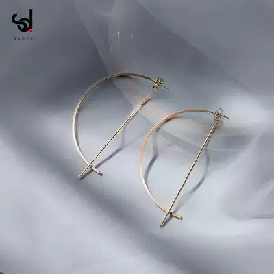 Atmospheric face thin earrings female 2019 New Tide Net red earrings fashion personality geometric exaggerated big earrings earrings