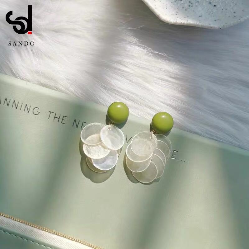 Summer earrings 2021 new trendy women's summer sterling silver niche earrings green earrings 2020 summer earrings