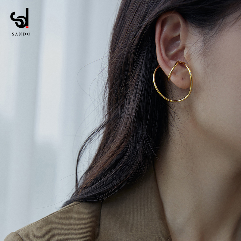 European and American high-end ear clips female summer fake ear pin earrings earrings retro cold wind ear bone clip ear hanging