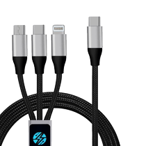 Suitable for Volkswagen ID4X car charger mobile phone data cable cigarette lighter three-in-one fast charge one-to-three car charger