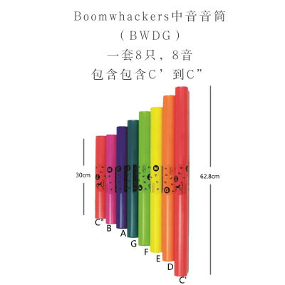 미국 Boomwhackers 다채로운 Orff 음악 계몽 C 메이저 온음계 파이프/보이스 튜브