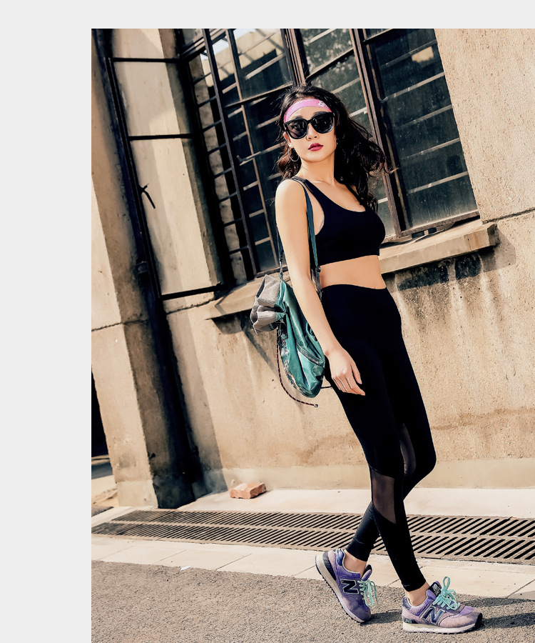 Sexy shockproof sport yoga vẻ đẹp trở lại đồ lót nữ tập thể dục áo ngực chạy áo ngực tập hợp áo ngực mà không có vòng thép áo khoác gym