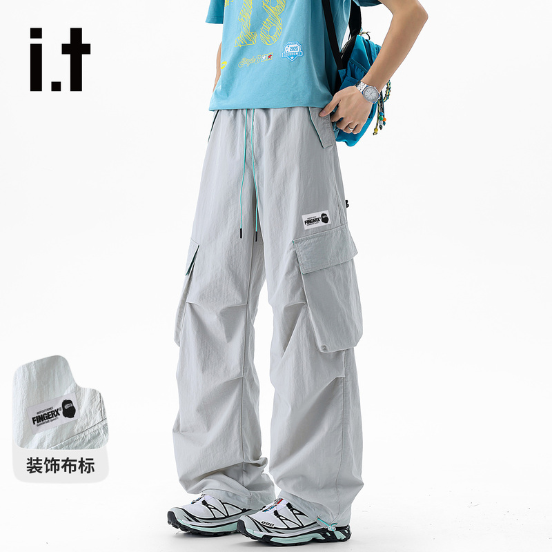 Fingercroxx Outdoor Paratrooper Pants for Men, Autumn Loose Pleated Drape Sword-Shaped Drape Long Pants Trendy