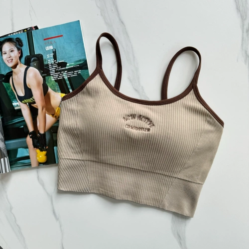 Майка топ, вставки в бюстгальтер, одежда для йоги, противоударное нижнее белье, в американском стиле, красивая спина, с лямками