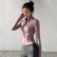 Explosive sun protection fitness clothing stand-up collar casual tight-fitting thin top yoga clothing women's long-sleeved quick-drying sports jacket