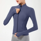 Демисезонная одежда для йоги, лонгслив, спортивная куртка с молнией для спортзала, для бега