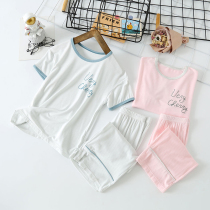 Children's pajamas suits Summer min Modell ice wire boys and girls short-sleeved air conditioning home uniforms and no-trace baby