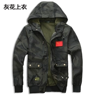 Камуфляж с черным цветком и капюшоном [одинарный верх]