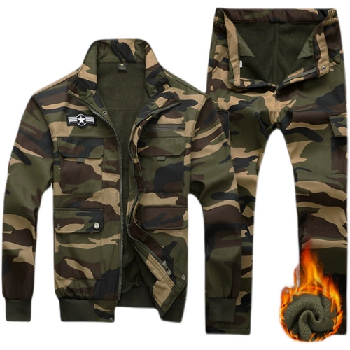 Утепленный камуфляжный рабочий износостойкий дорожный спортивный комплект с капюшоном для отдыха