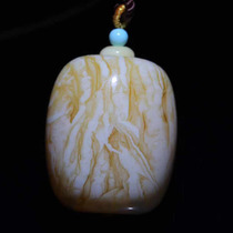 Xiaogui beeswax natural raw ore Russian beeswax tiger skin pattern barrel bead sweater chain pendant