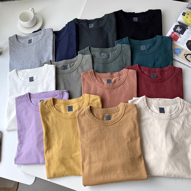 Shangyu U Brand 199 High-Weight Men's and Women's Regular Shoulder Master T-Shirt, Round Neck T-Shirt, Short-Sleeved Cotton Casual T-Shirt