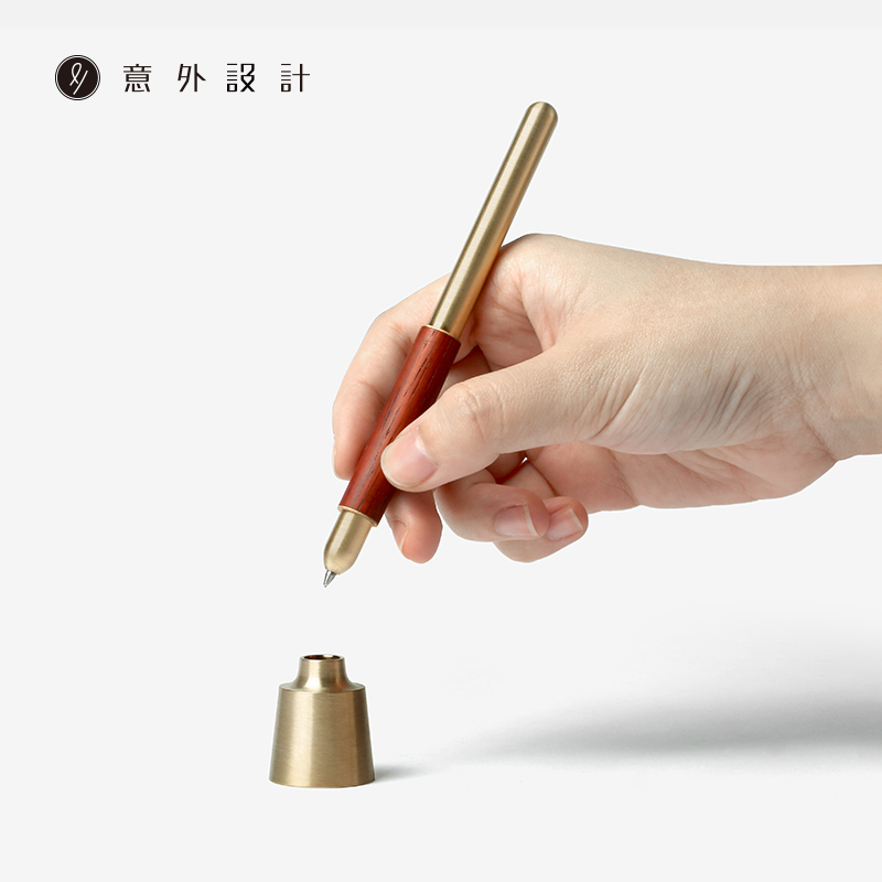 [Axpetual Design Self-Operated Store] Time Desktop Storage Pen Holder Signature Pen Brass Solid Wood Exquisite Business Office