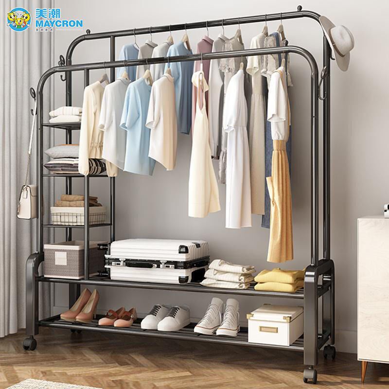 Airer bedroom Easy clothes hanger on floor bedroom Home hanging clothes hanger Rod Style Folding Indoor Cool Sunbathing