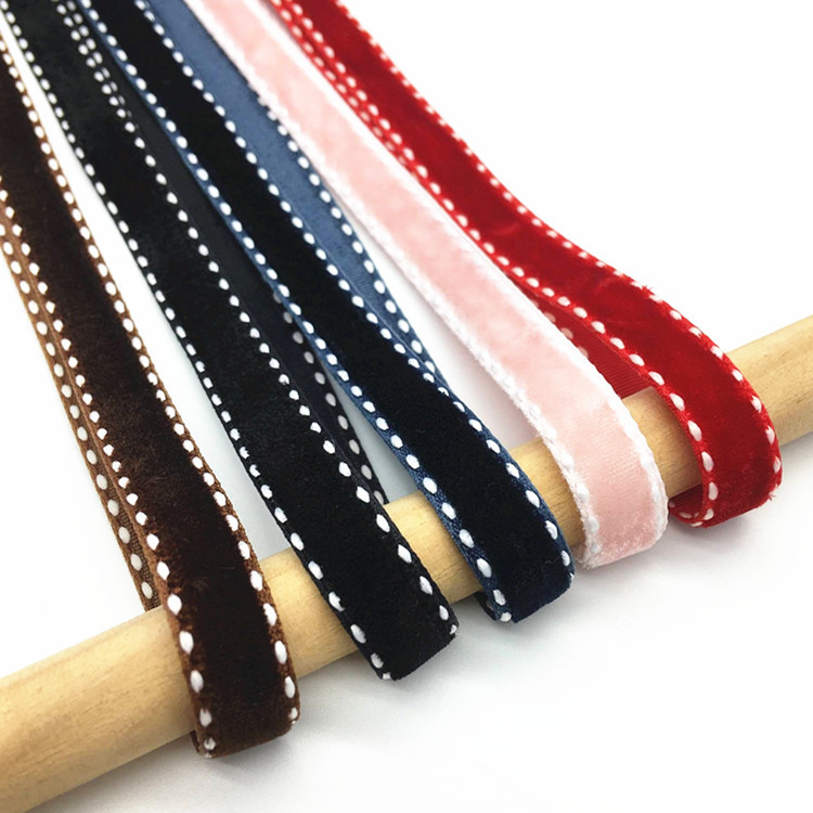  1cm Velvet Ribbon Double-Sided Velvet Satin Ribbon Flocking Necklace Neck Hair Accessory Webbing
