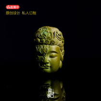 (Produced by fruit stone) Hubei Shiyan original high porcelain rapeseed yellow Yinian turquoise carvings