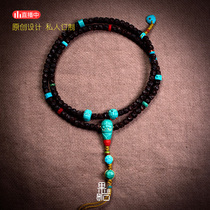 (Guoshi designer) Dadan suit non-phase Black Gold Star Moon Bodhi with original mine turquoise design