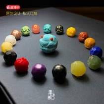 (Guoshi produced) A Dao Bao customized raw stone mine mouth inlaid 24K Moon Tan Jinlongshan Yungai Temple